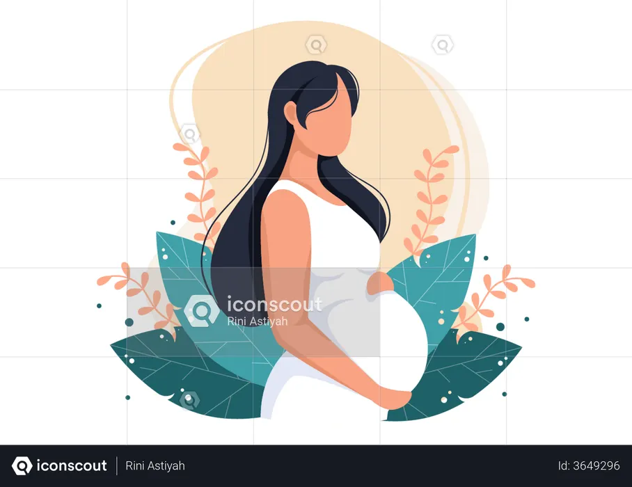 Mujer embarazada  Ilustración