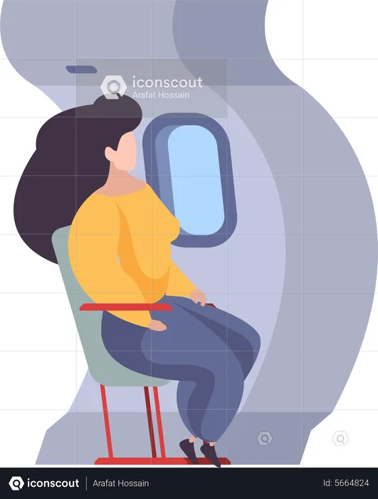 Mujer en vuelo  Ilustración