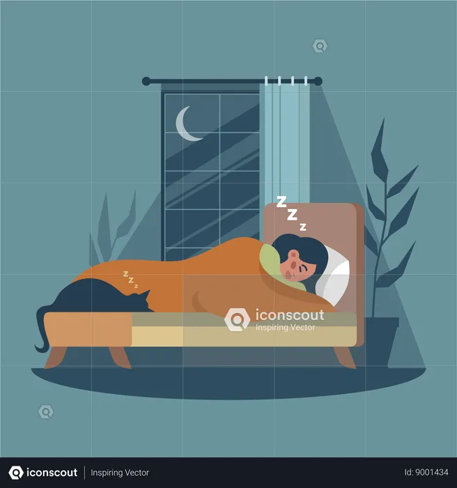 La mujer esta durmiendo  Ilustración