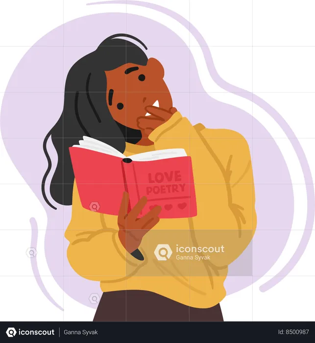 La mujer está leyendo un libro  Ilustración