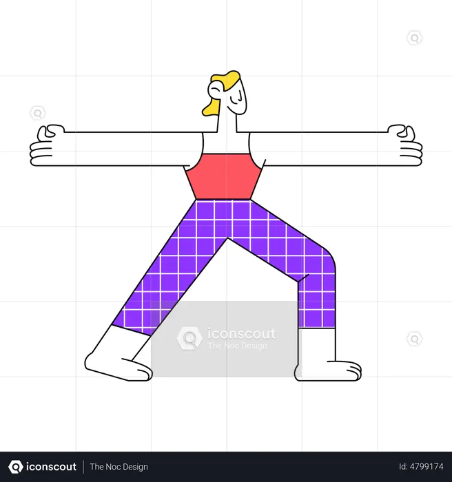 Mujer estirando el cuerpo  Ilustración