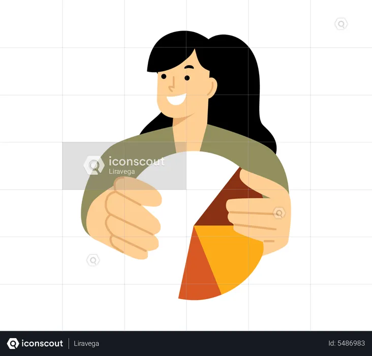 Mujer haciendo análisis de datos  Ilustración