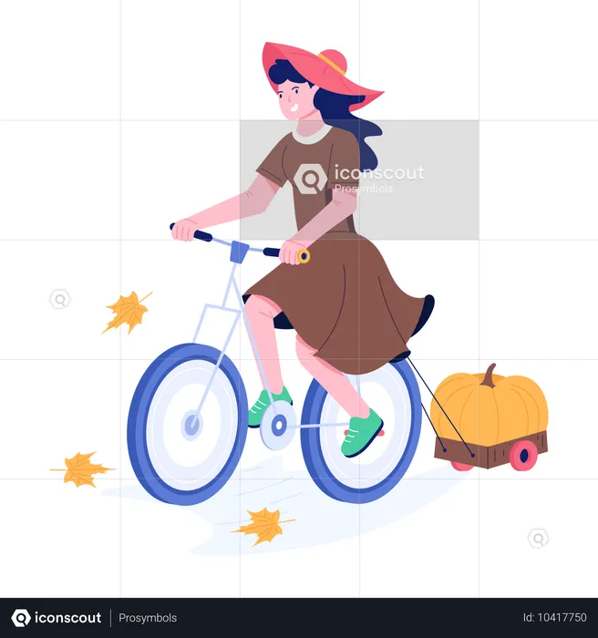 Mujer haciendo ciclismo  Ilustración