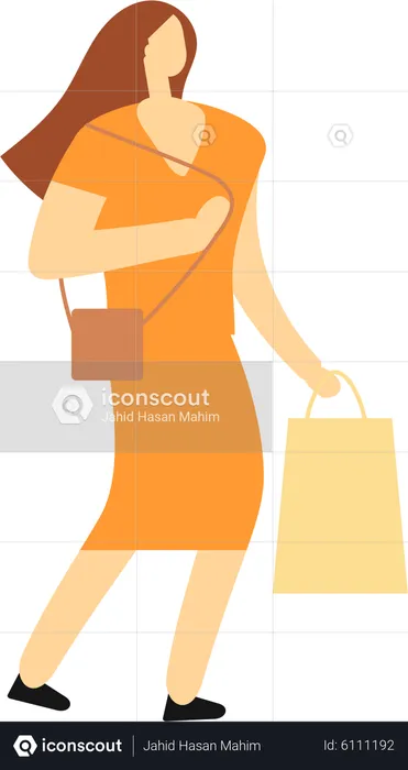 Mujer haciendo compras  Ilustración