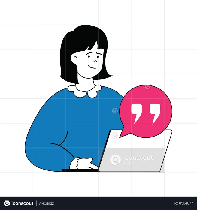 Mujer haciendo comunicación en línea  Ilustración