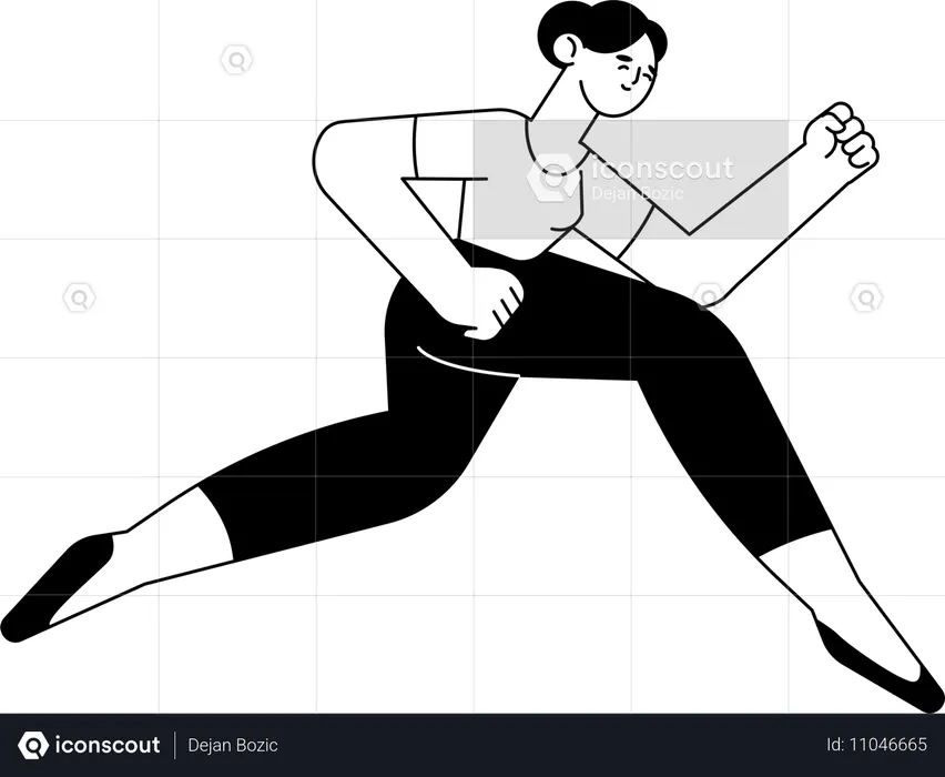 Mujer haciendo ejercicio de carrera  Ilustración