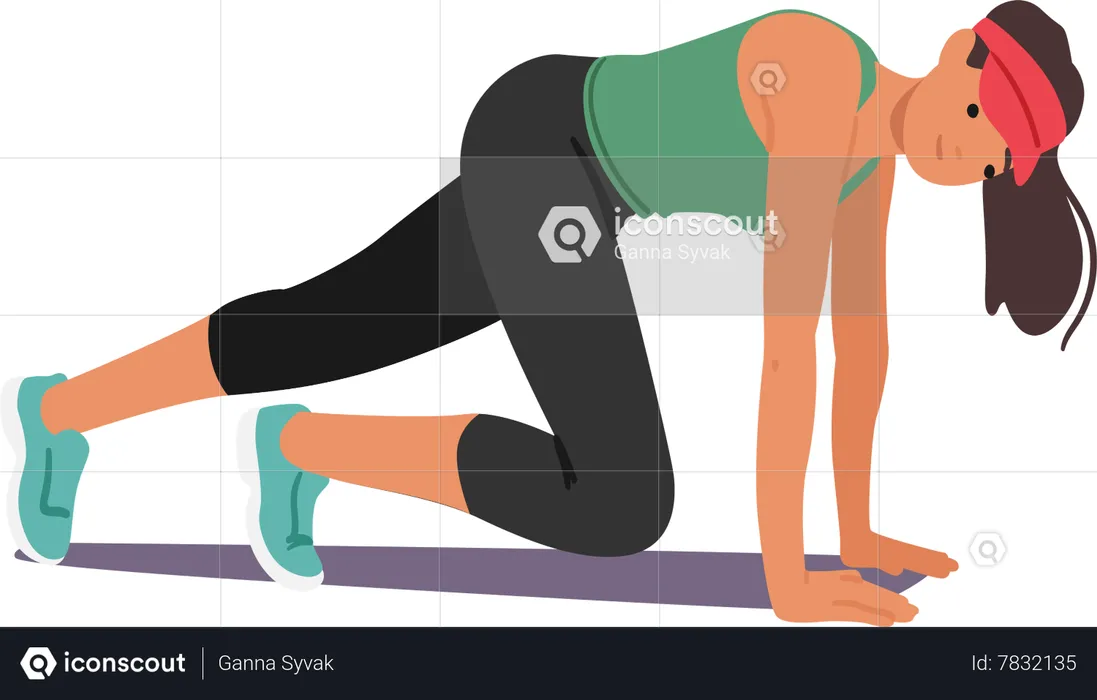 Mujer haciendo ejercicios de fitness  Ilustración