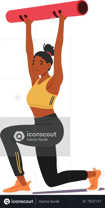 Mujer haciendo ejercicios de fitness  Ilustración