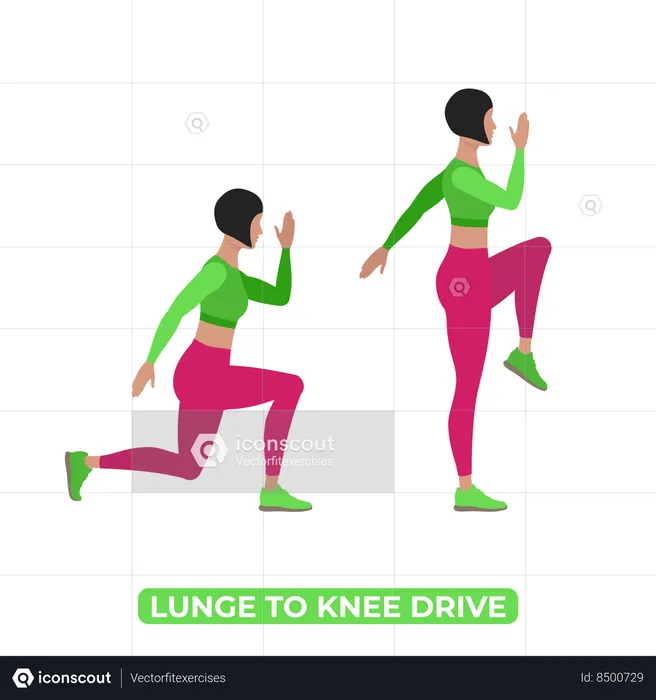 Mujer haciendo estocada hasta la rodilla  Ilustración