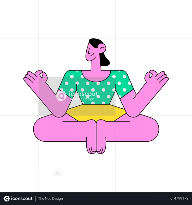 Mujer haciendo meditación  Ilustración