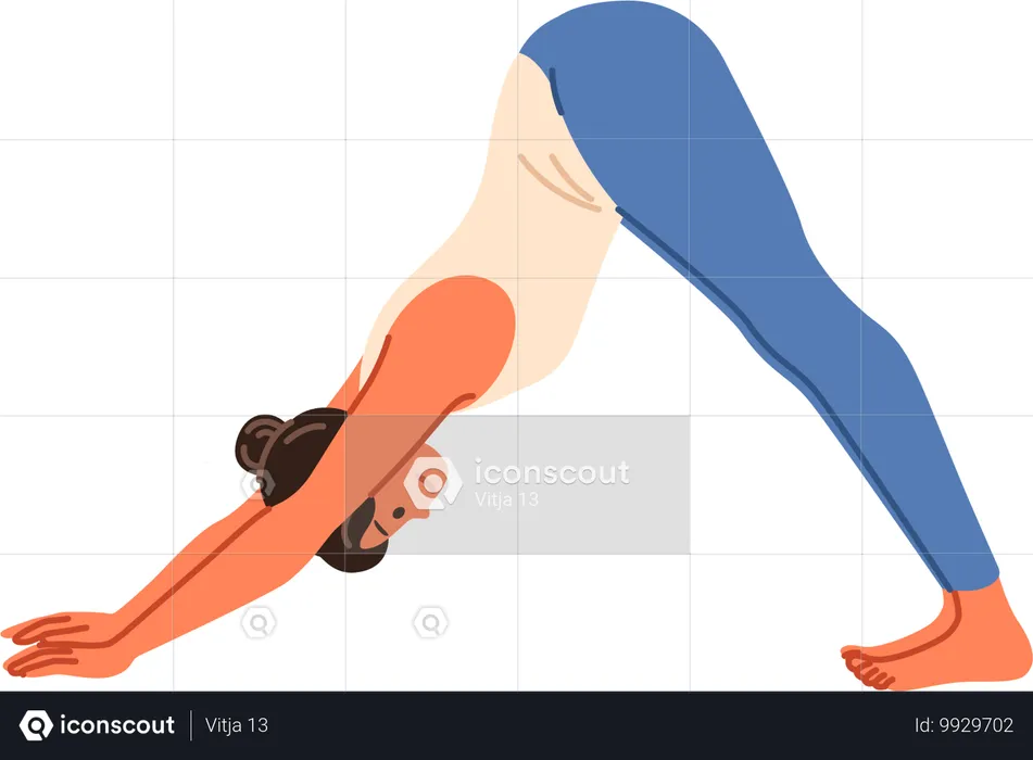 Mujer haciendo yoga  Ilustración