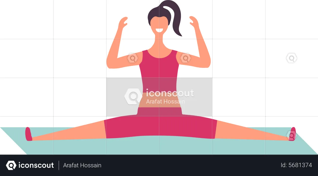 Mujer haciendo yoga  Ilustración