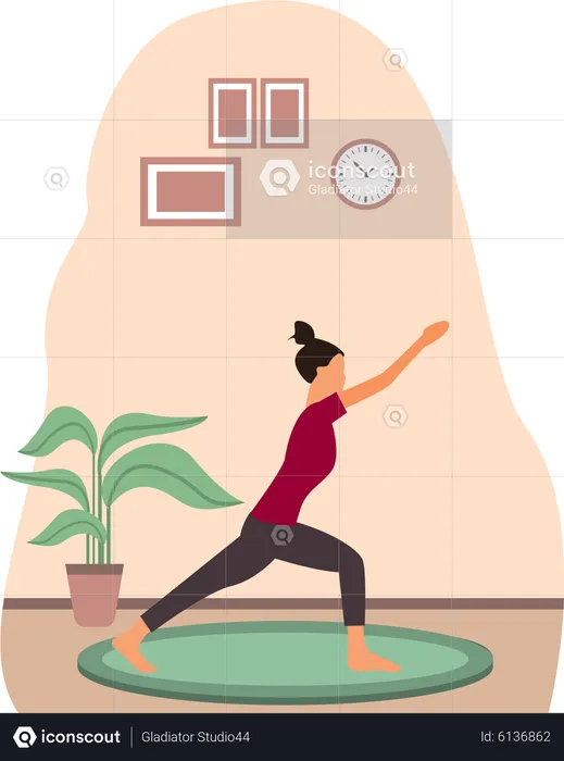 Mujer haciendo yoga  Ilustración