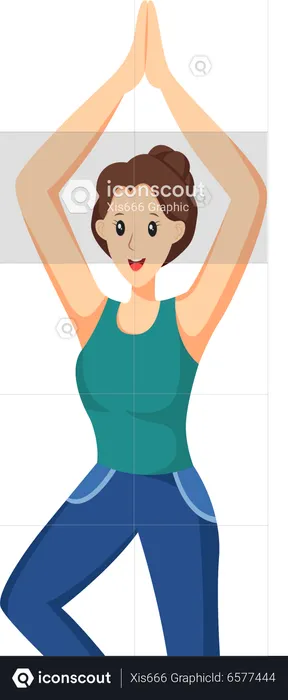 Mujer haciendo yoga  Ilustración