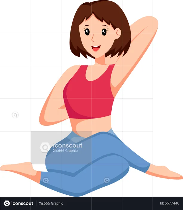 Mujer haciendo yoga  Ilustración