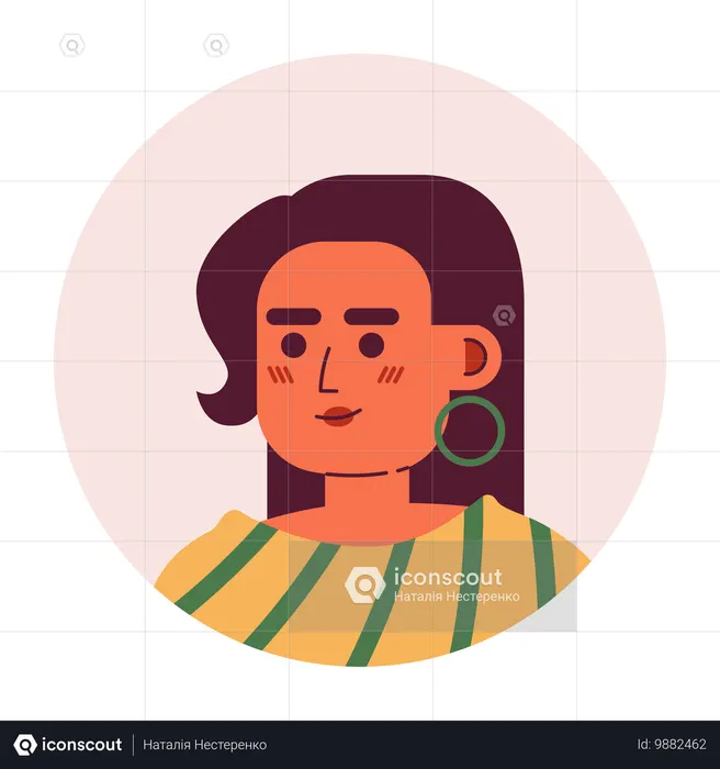 Mujer hispana segura de sí misma  Ilustración