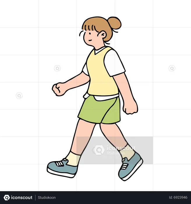 Mujer joven caminando  Ilustración