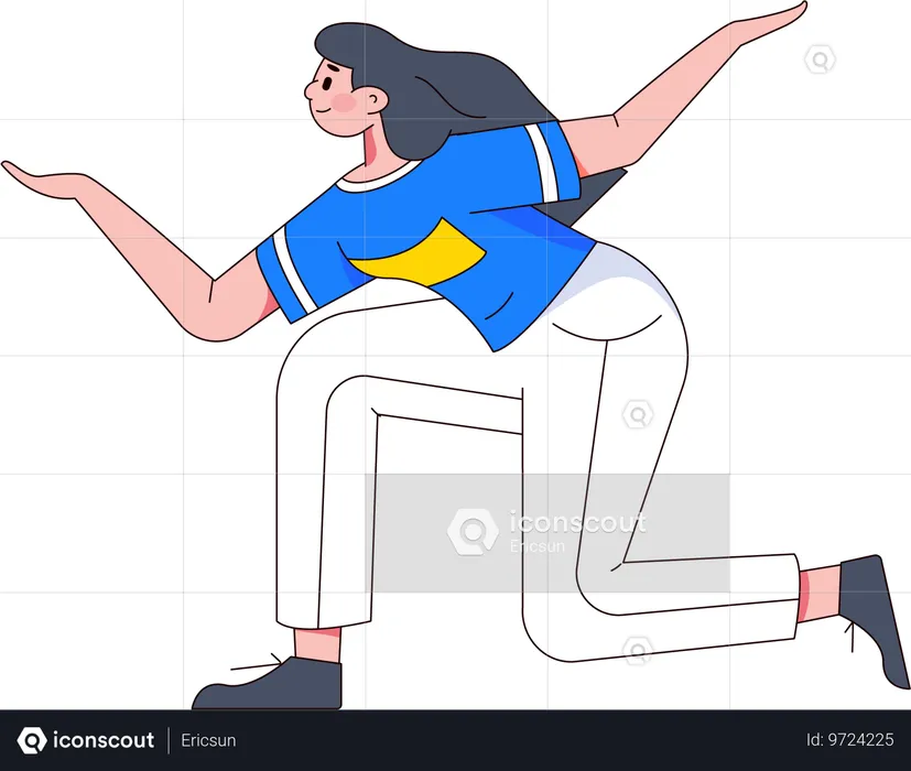 Mujer mostrando algo  Ilustración