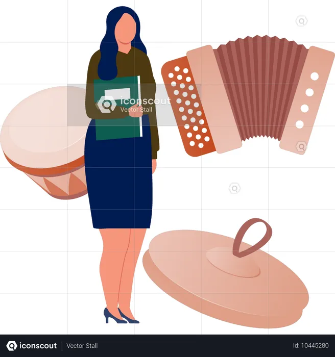 Mujer mostrando platillos  Ilustración