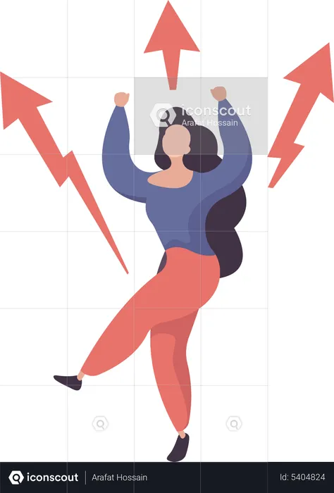 Mujer obteniendo energía del café  Ilustración