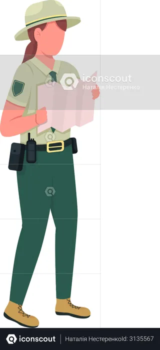 Mujer policía ambiental  Ilustración