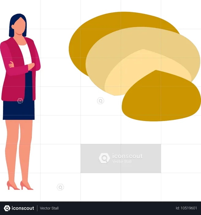 Mujer presentando diferentes tipos de queso  Ilustración