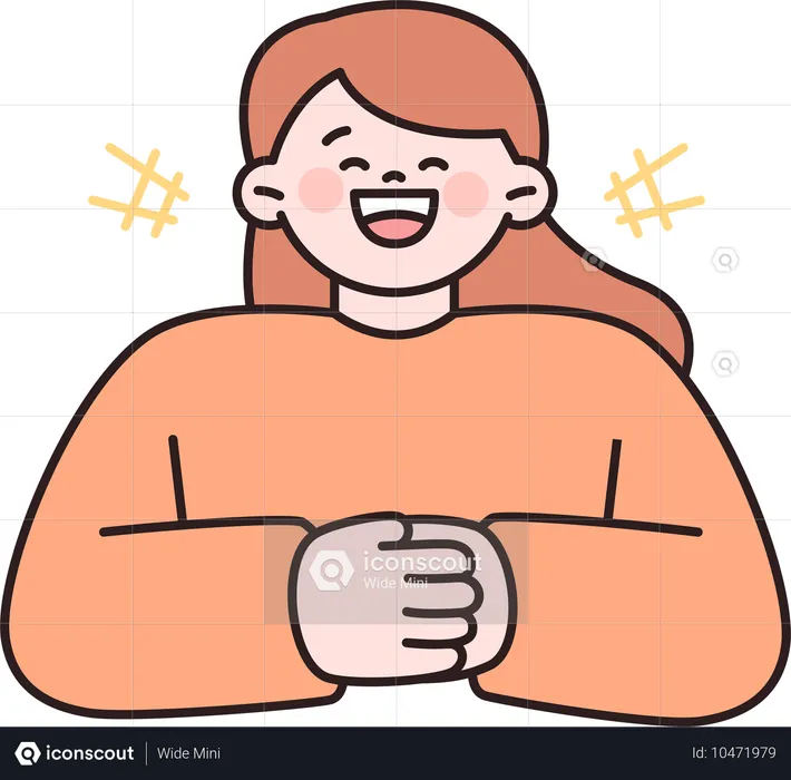 Mujer riendo  Ilustración