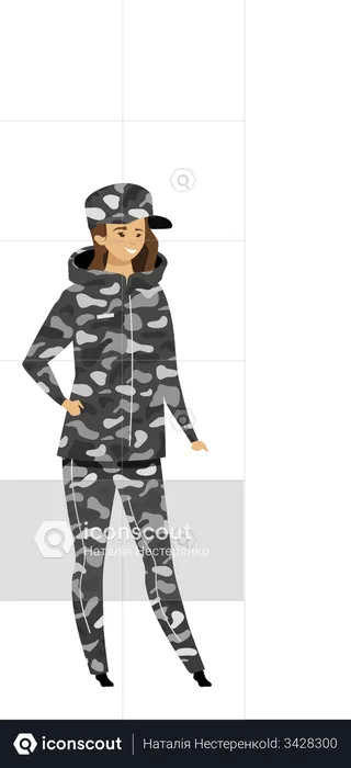 Mujer soldado  Ilustración