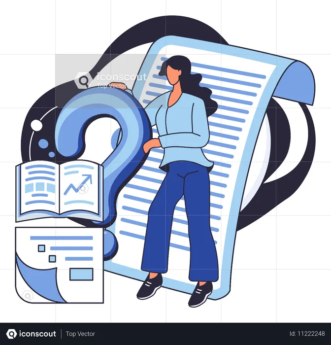 Mujer resolviendo un problema de negocios  Ilustración