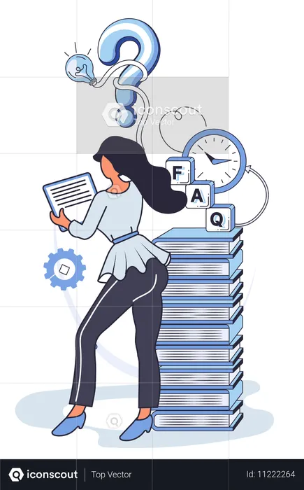 Mujer resolviendo un problema de negocios  Ilustración