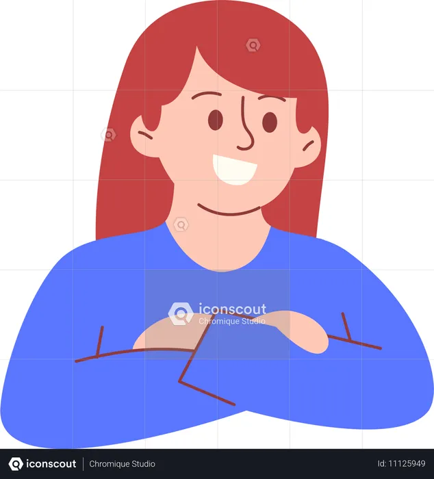 Mujer sonriendo y haciendo pose  Ilustración