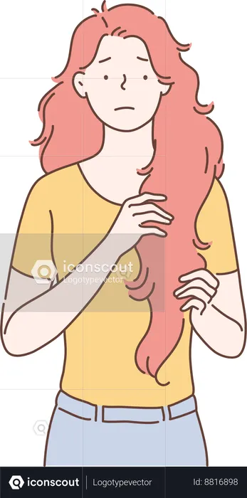 La mujer tiene buen crecimiento del cabello.  Ilustración