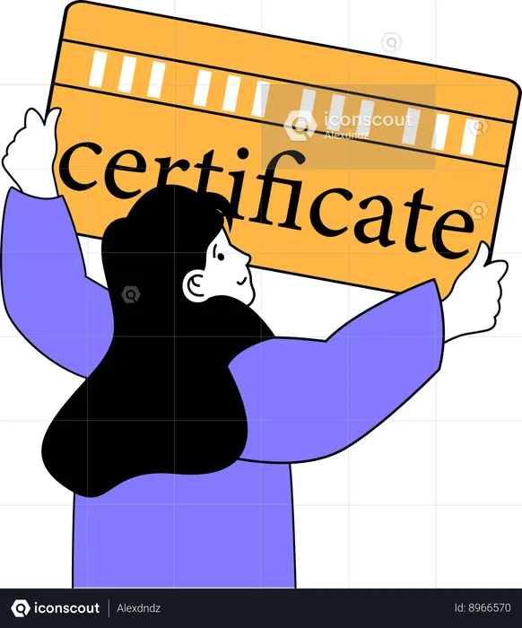 La mujer tiene certificado de belleza.  Ilustración