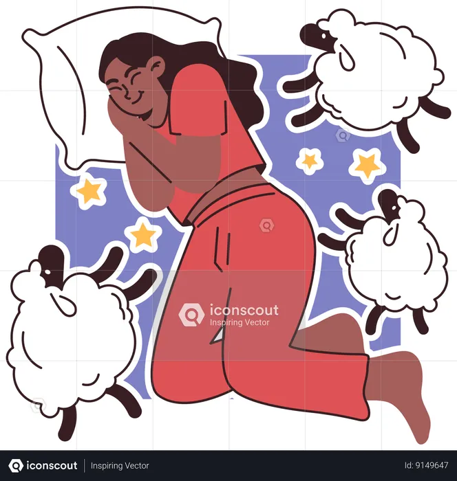 La mujer tiene noches de insomnio  Ilustración