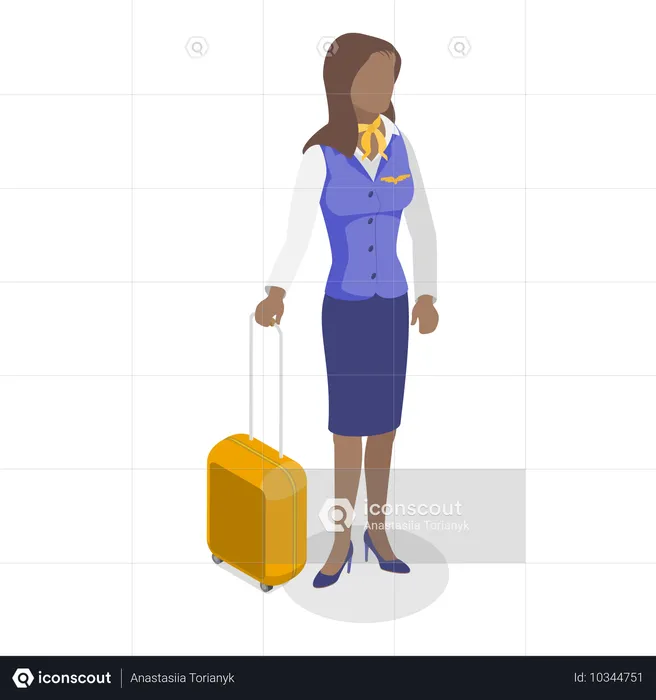 Mujer trabajando como personal del aeropuerto  Illustration