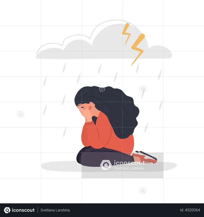 Mujer triste  Ilustración