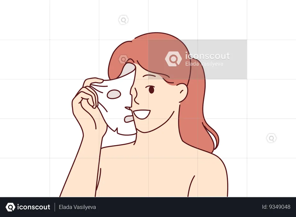 Una mujer utiliza una mascarilla rejuvenecedora siguiendo el consejo de una cosmetóloga que le recomendó deshacerse de las arrugas  Illustration