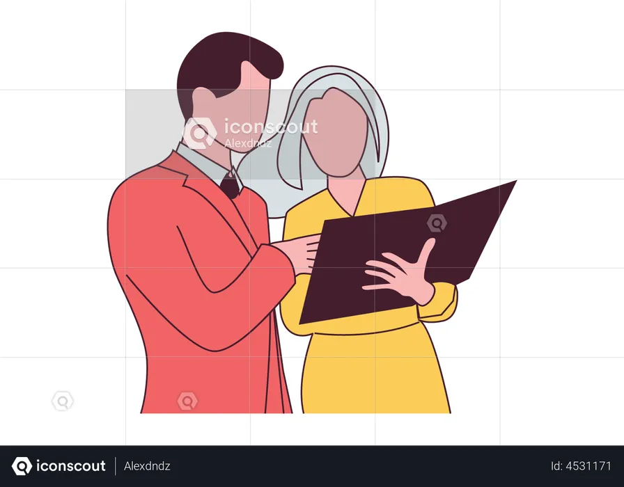 Mujer y hombre discutiendo  Ilustración