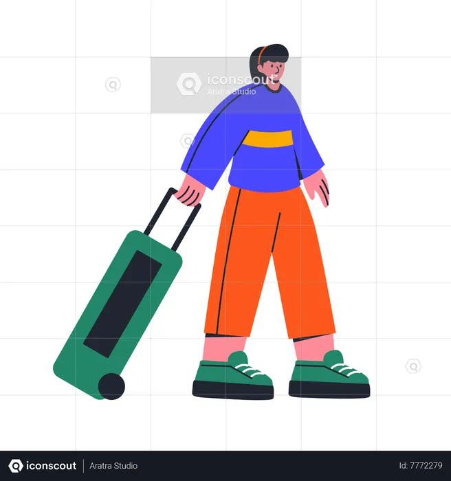 Mujer yendo de vacaciones  Ilustración