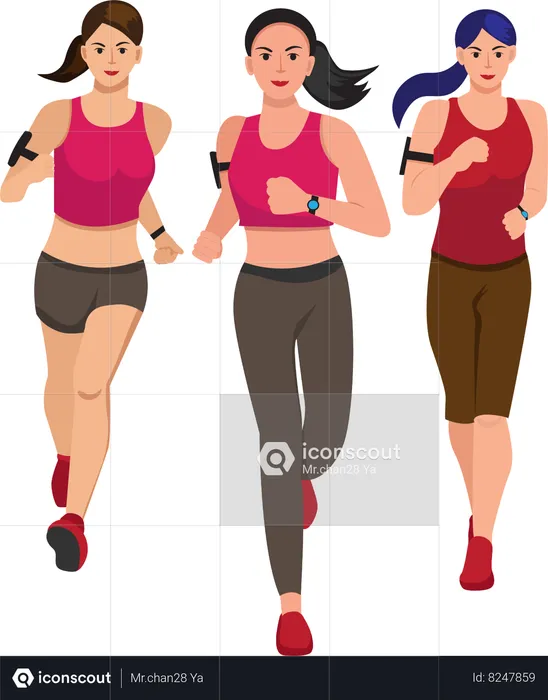 Mujeres corriendo  Ilustración