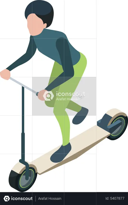 Mulher andando de bicicleta elétrica  Ilustração