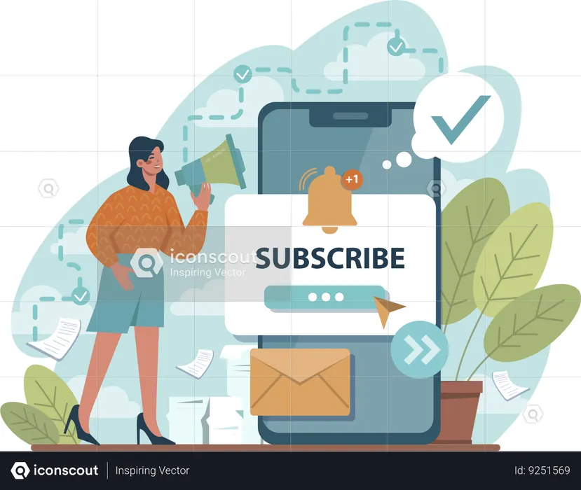 Mulher anuncia e-mails assinados  Ilustração