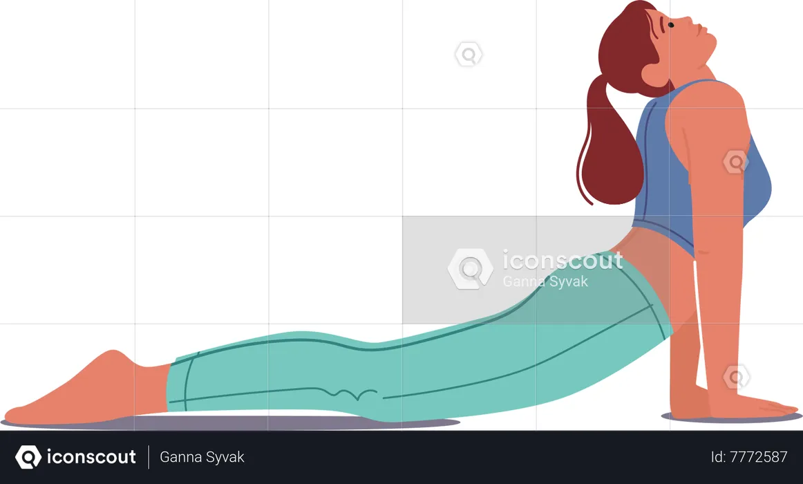 Mulher realizando Bhujangasana  Ilustração