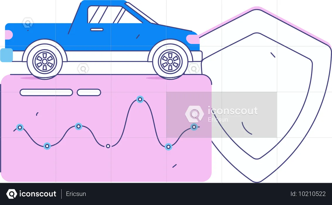 Mulher assina contrato de carro  Ilustração