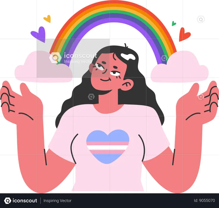 Mulher comemora o dia mundial do orgulho  Ilustração