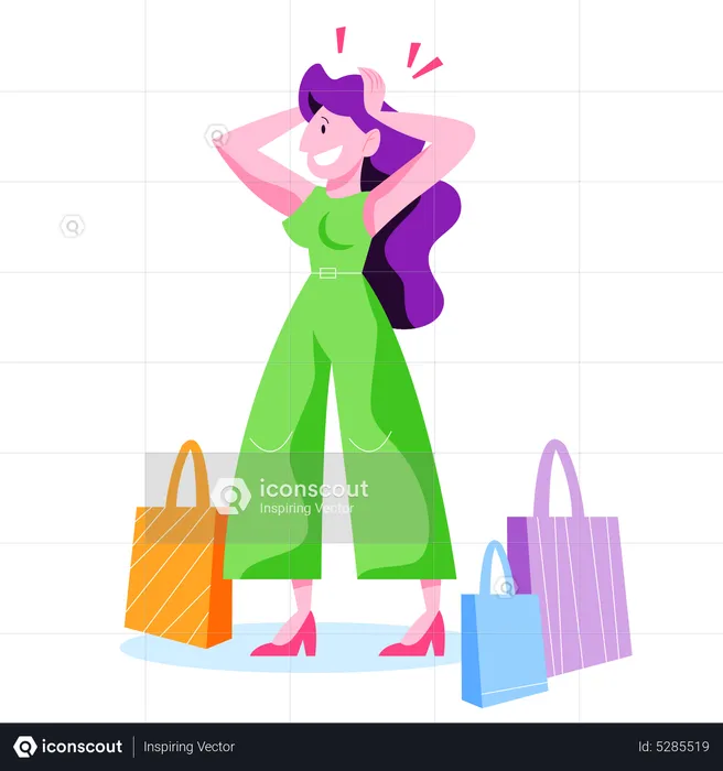 Mulher com bolsa  Ilustração