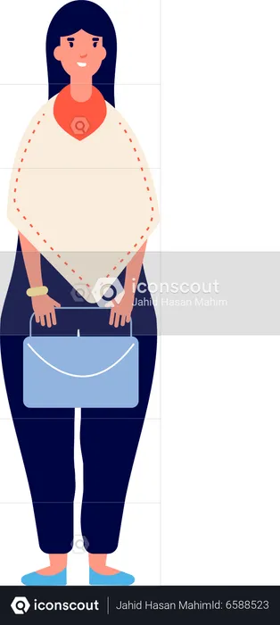 Mulher com bolsa  Ilustração