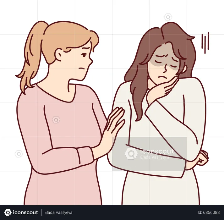 Mulher consolando sua amiga triste  Ilustração