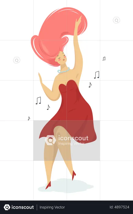 Mulher dançando  Ilustração