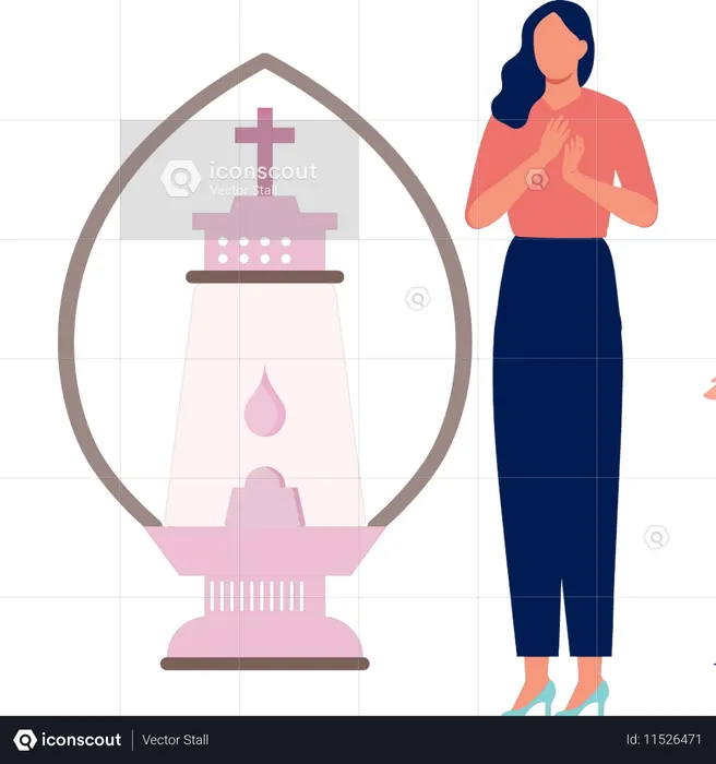 Mulher é feliz Lawton luz  Ilustração